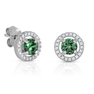 .925 STERLING SILVER MAY CZ BIRTHSTONE EARRING